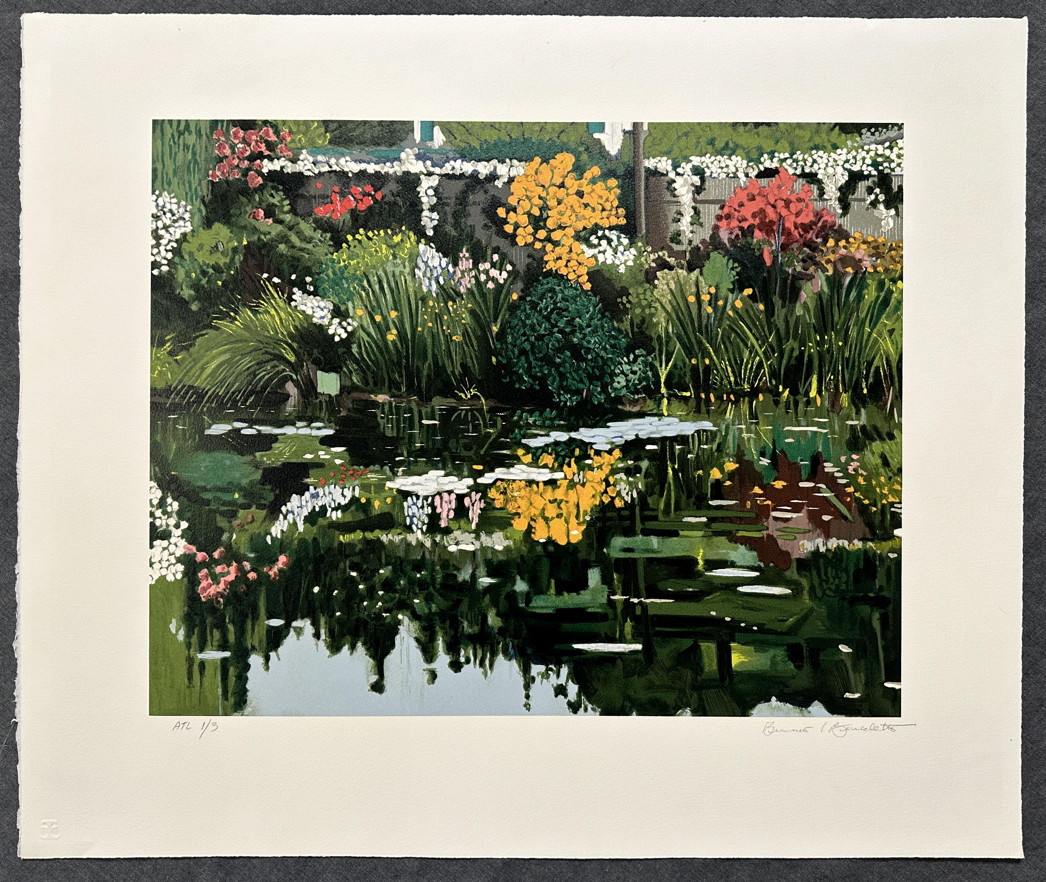 Monet's Garden Signed Limited Edition Lithograph  - Print by Tony Bennett