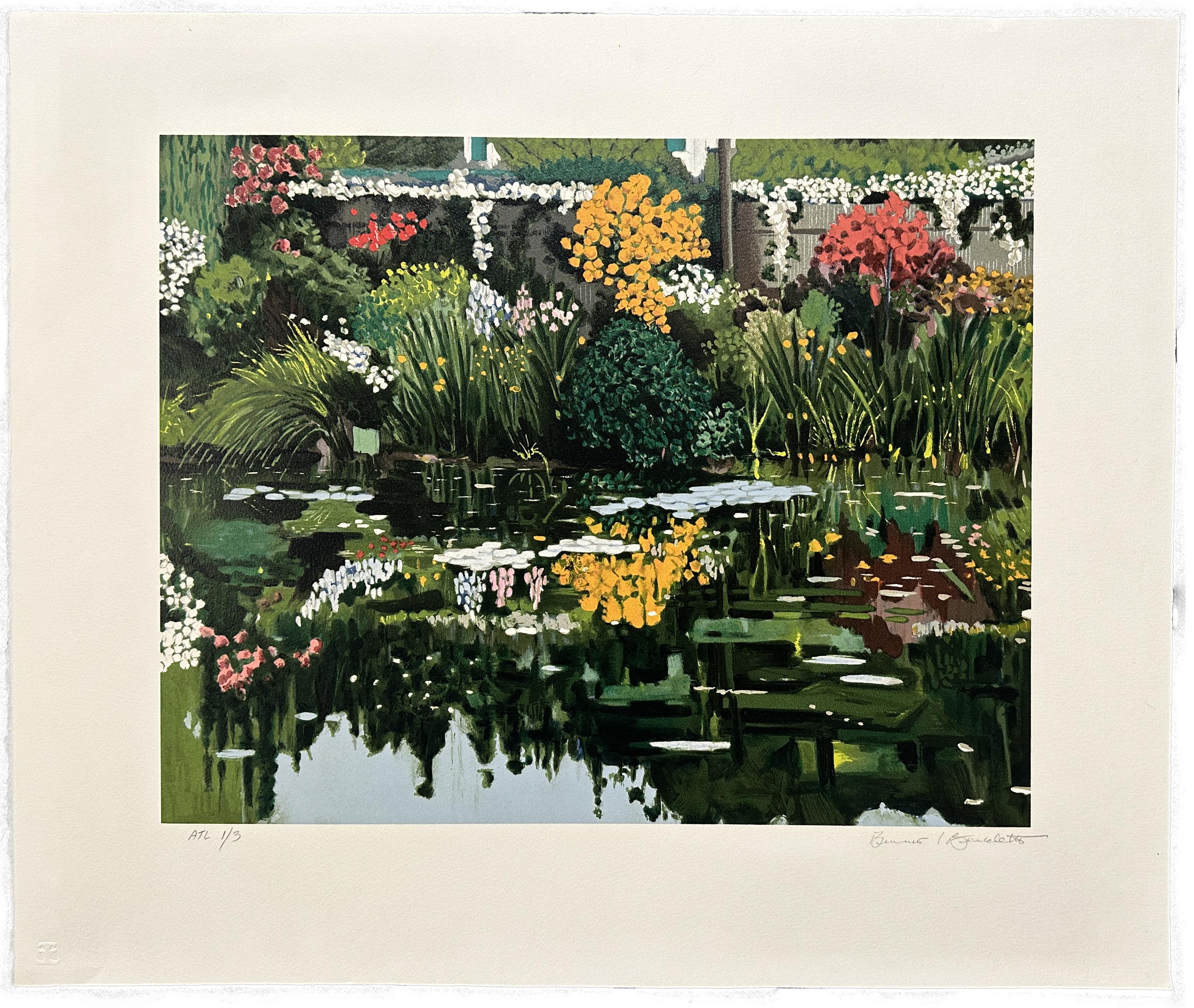Tony Bennett Landscape Print - Monet's Garden Signed Limited Edition Lithograph 