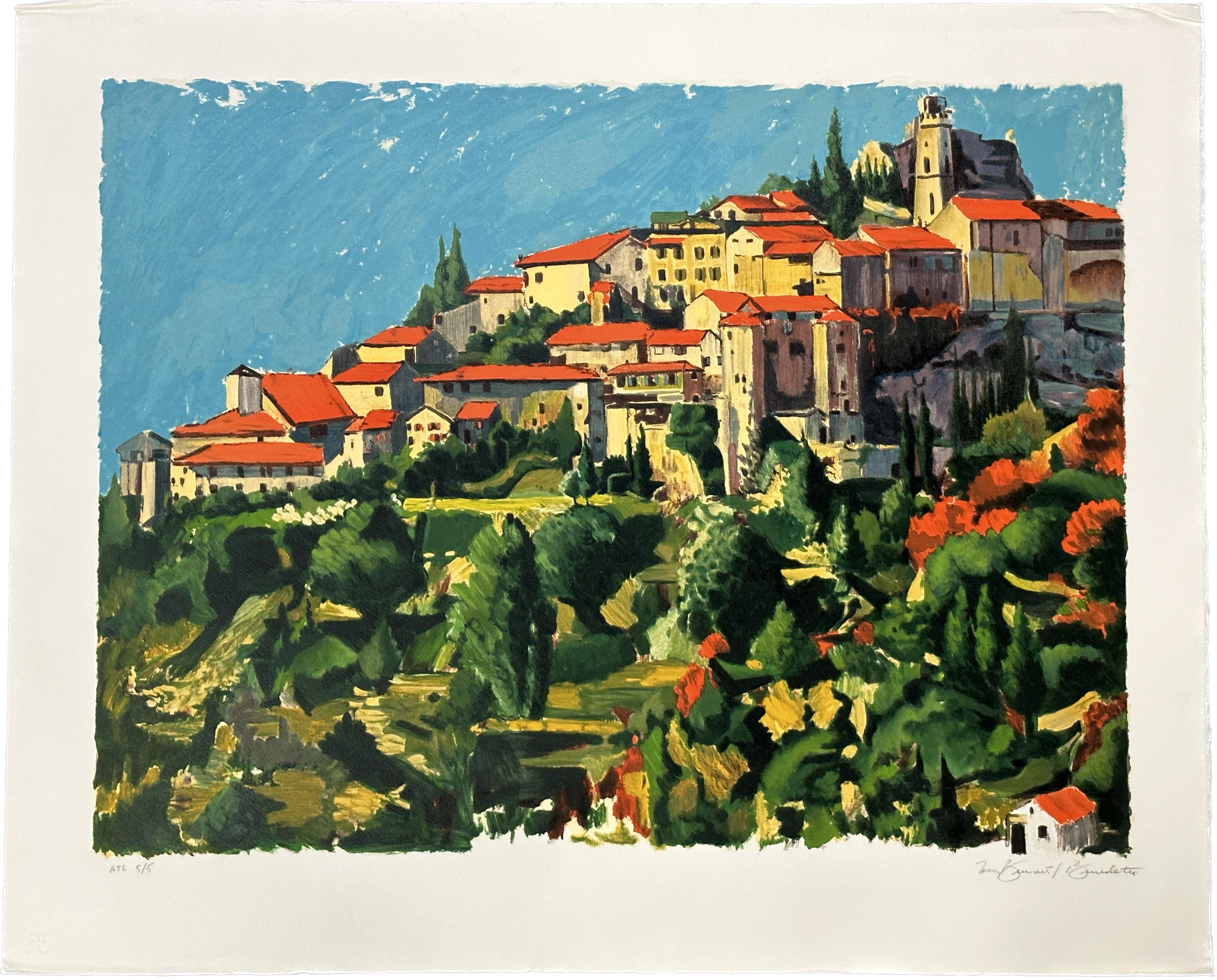 Tony Bennett Landscape Print - South Of France 1994 Signed Limited Edition Lithograph