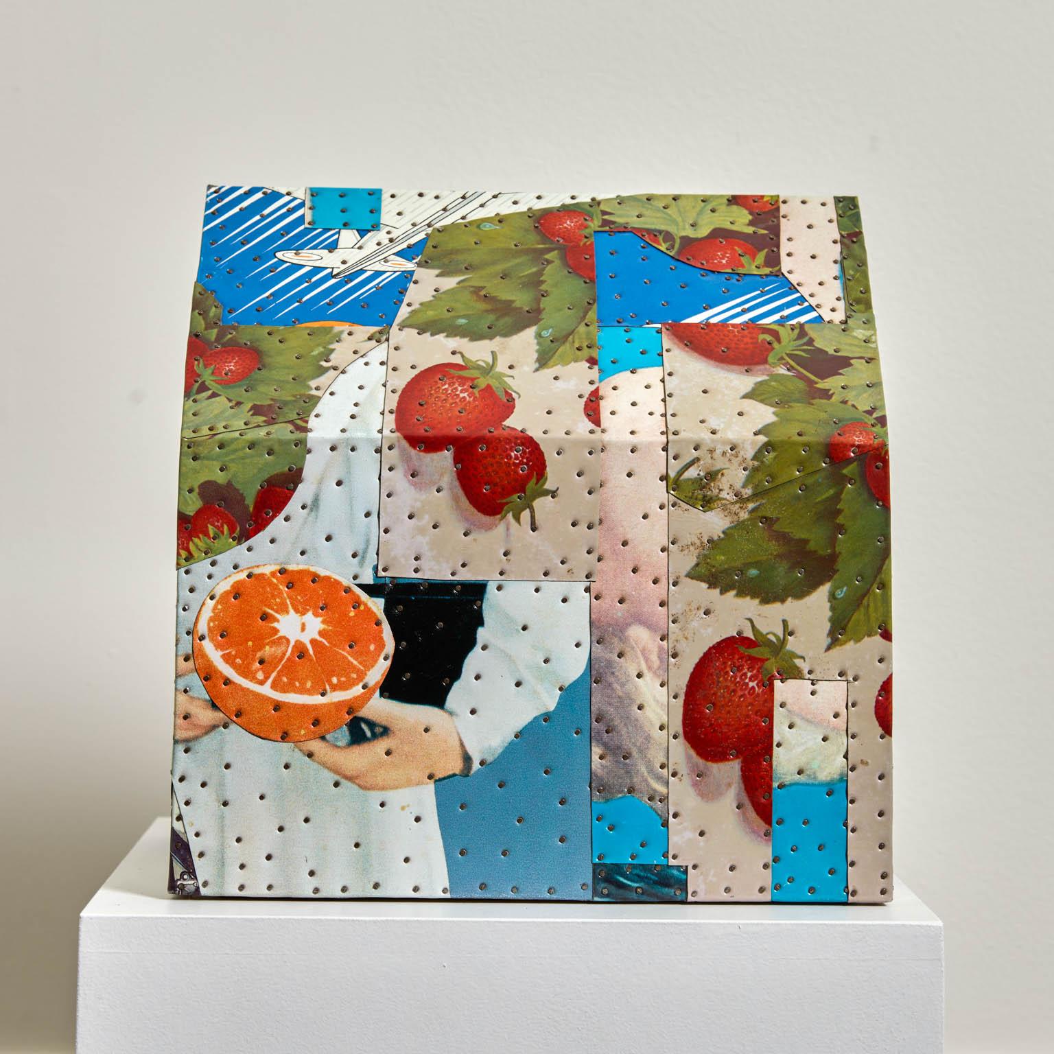 Tony Berlant (b. 1941) is an American artist renowned for his painterly collages and intricate metal sculptures. His work combines various source materials notably fragments of metal packaging and signage in order to create rich and vibrant