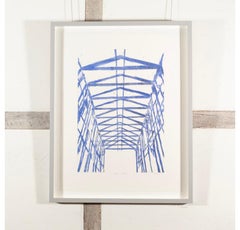 Blaues Interieur 2, Monoprint von Tony Bevan, 2006