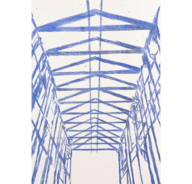 Blue Interior 2, Monoprint by Tony Bevan, 2006