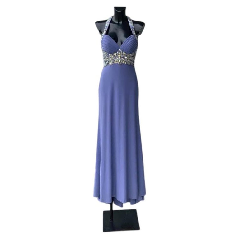 Tony Bowls Couture Y2K Lavender Evening Dress with Crystals 2000s For Sale  at 1stDibs