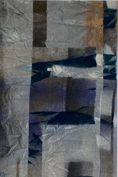 Abstract, gray, blue, purple, Painting