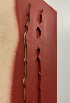 Red, wood, Recycled, 3D, Painting