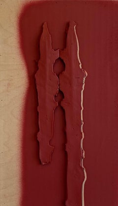 Red, wood, Recycled, 3D, Painting 