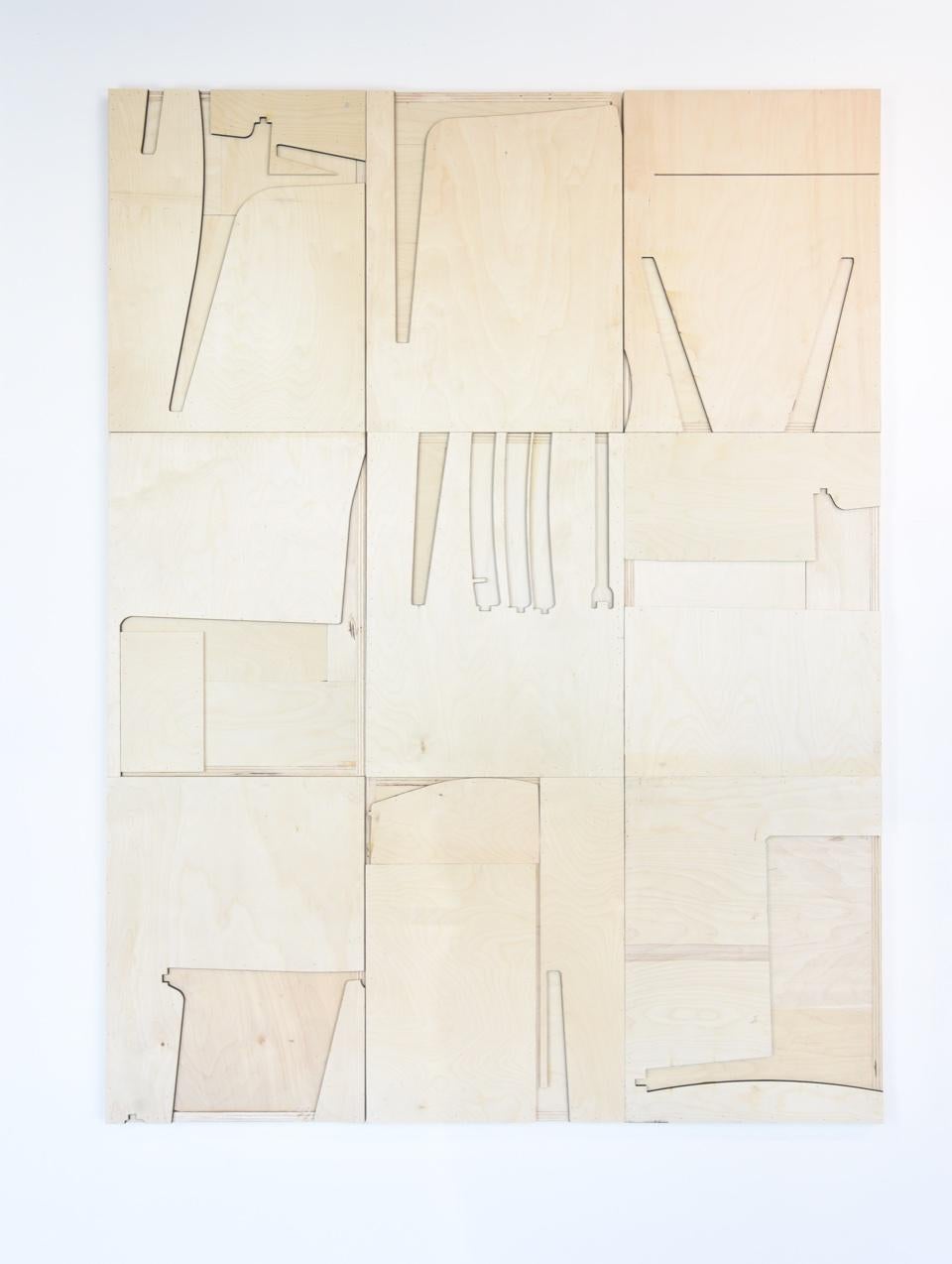 9 piece, plywood, raw, instillation, wall sculpture  For Sale 1