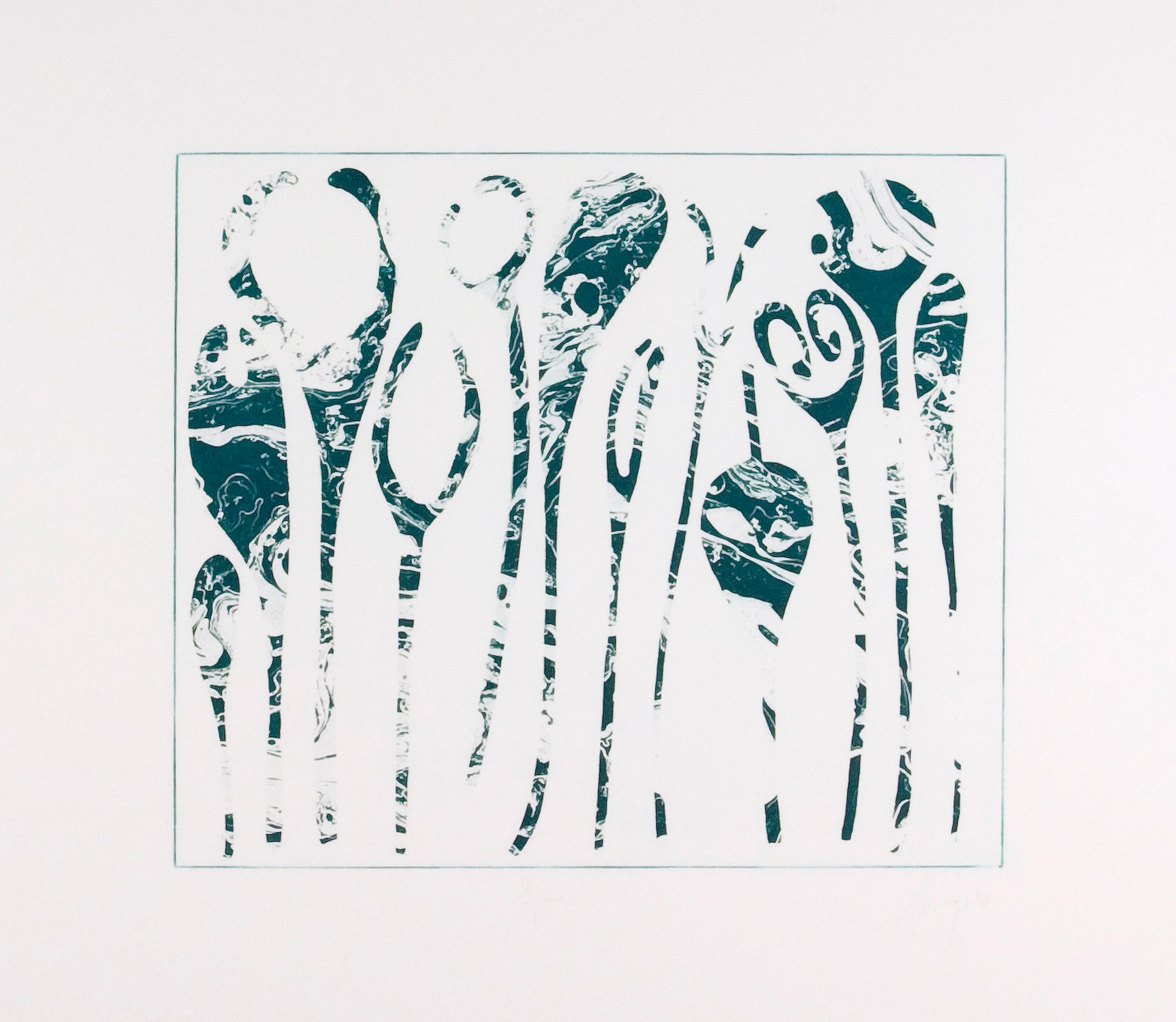 Spores - Gray Abstract Print by Tony Cragg