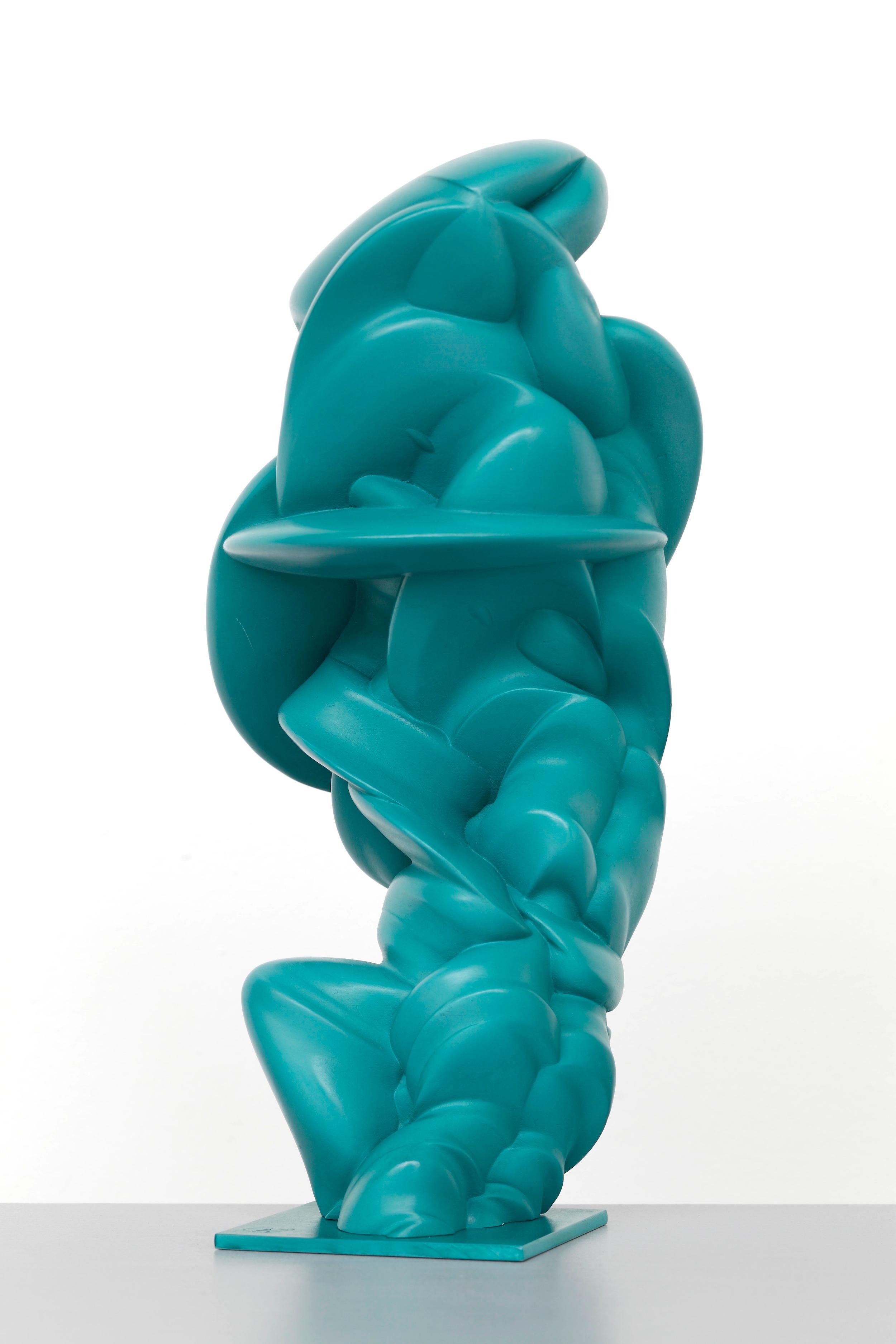 Tony Cragg Abstract Sculpture - Loop (turquoise)