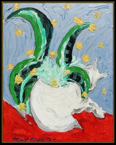 Tony Curtis Original Painting Oil On Canvas Large Signed Flowers Still Life Art