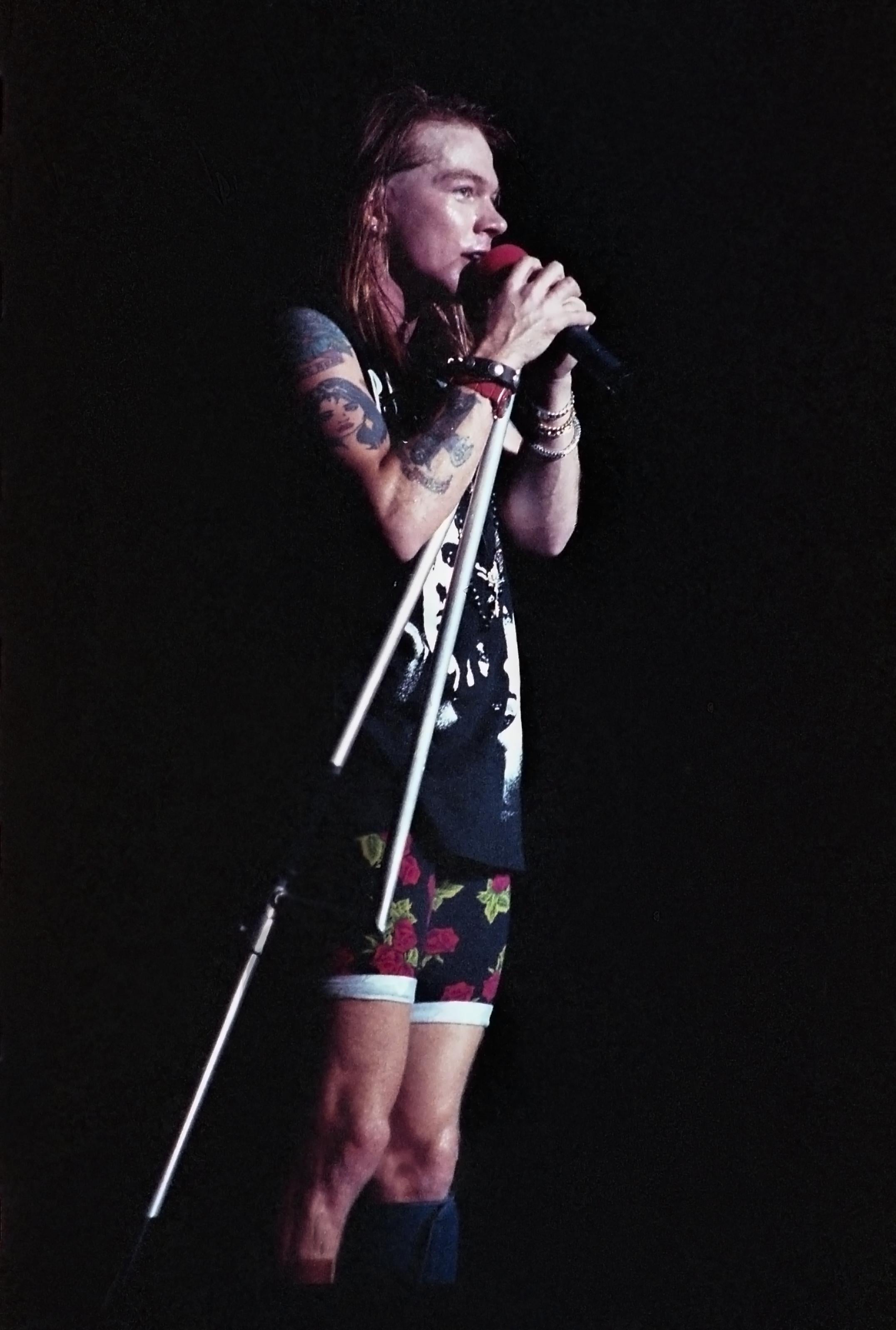 Tony Defilippis Color Photograph - Axl Rose of Guns N' Roses Singing on Stage Fine Art Print