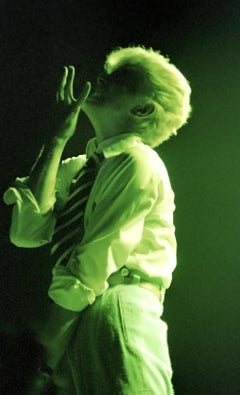 Vintage David Bowie in Green Light During "Serious Moonlight" Tour Fine Art Print