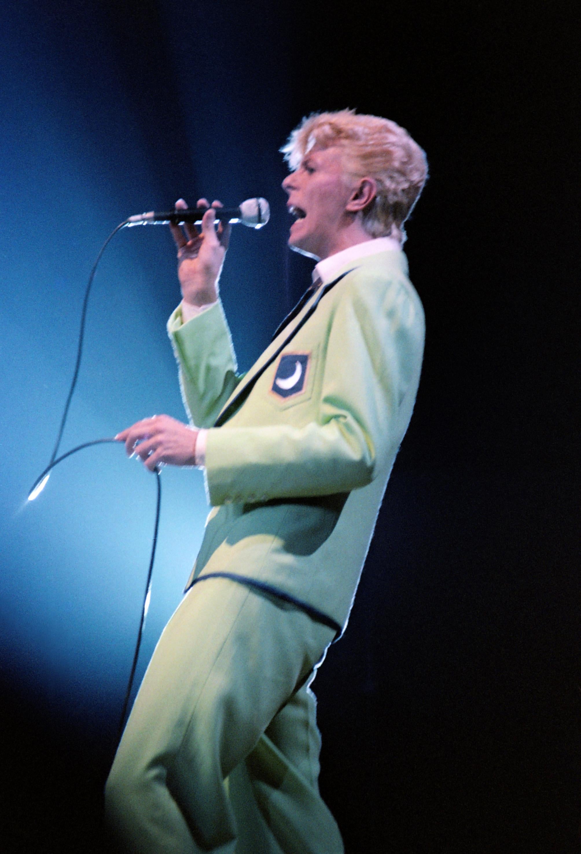 Tony Defilippis Portrait Photograph - David Bowie Performing in His "Serious Moonlight" Tour Fine Art Print