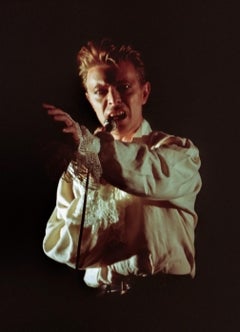 Retro David Bowie Singing in "Serious Moonlight" Tour Fine Art Print