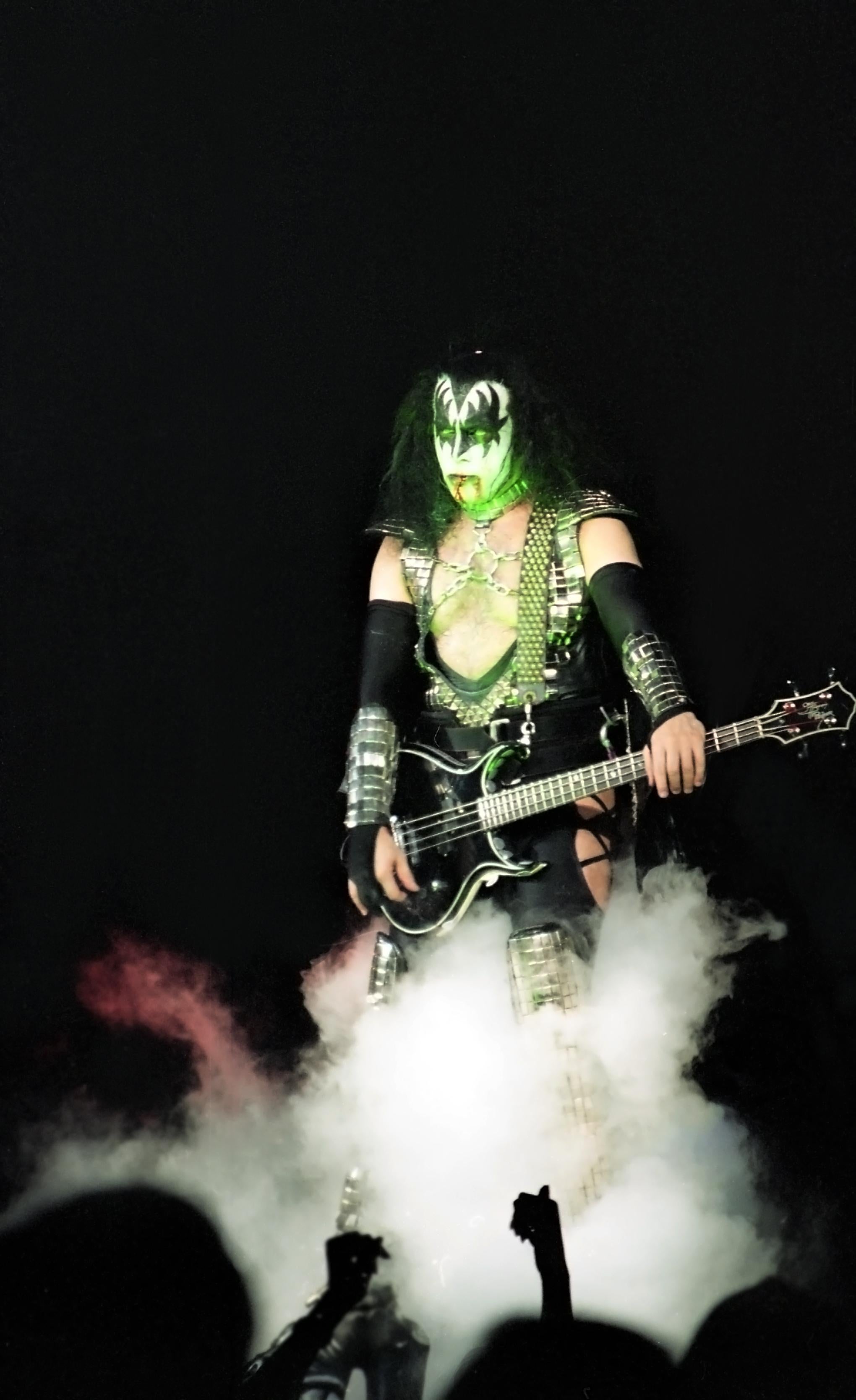Tony Defilippis Color Photograph - Gene Simmons of KISS Singing on Stage Fine Art Print