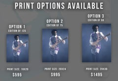 Iconic Prince Playing Guitar on Stage Fine Art Print