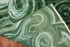 Tony Duquette Emerald Green Malachite Modern Silk Rug