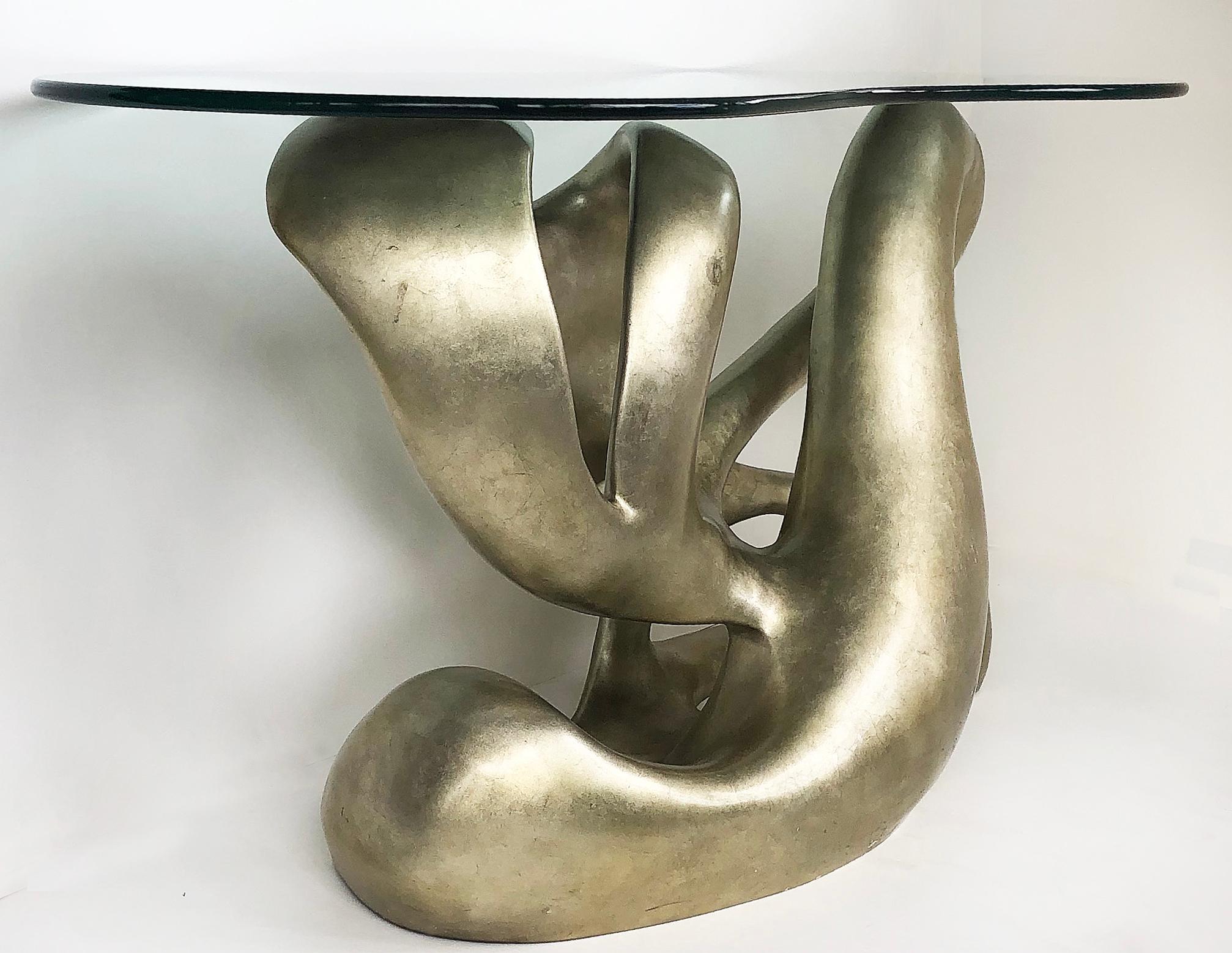 Silvered Tony Duquette for Baker Biomorphic Console, Silver Leaf Finish For Sale