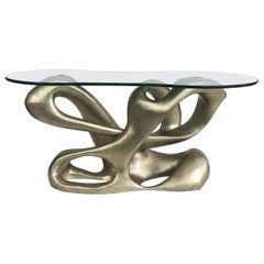 Used Tony Duquette for Baker Biomorphic Console, Silver Leaf Finish