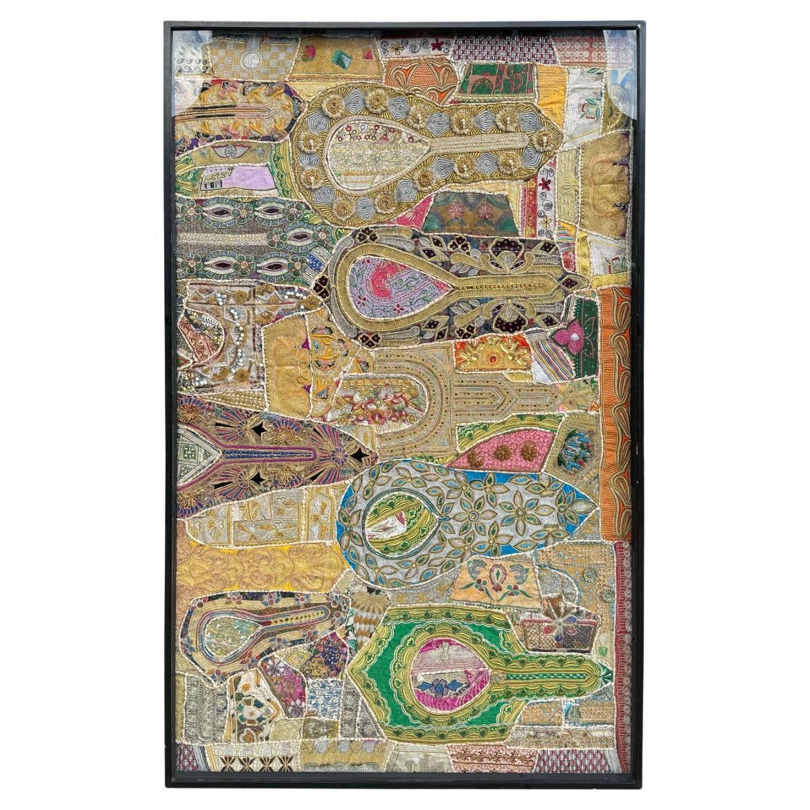 Tony Duquette Gerahmter Balinesischer Textilteppich mit Textilrahmen