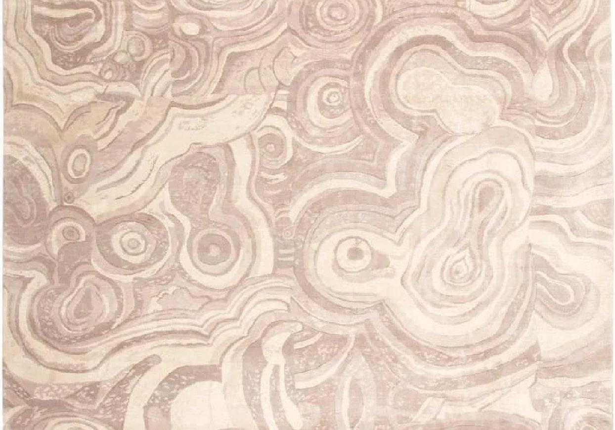 Other Tony Duquette, 'Malachite Silver Silk' Rug For Sale