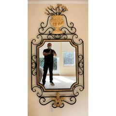 Tony Duquette Modern Designer Gilt Metal & Wrought Iron Mirror
