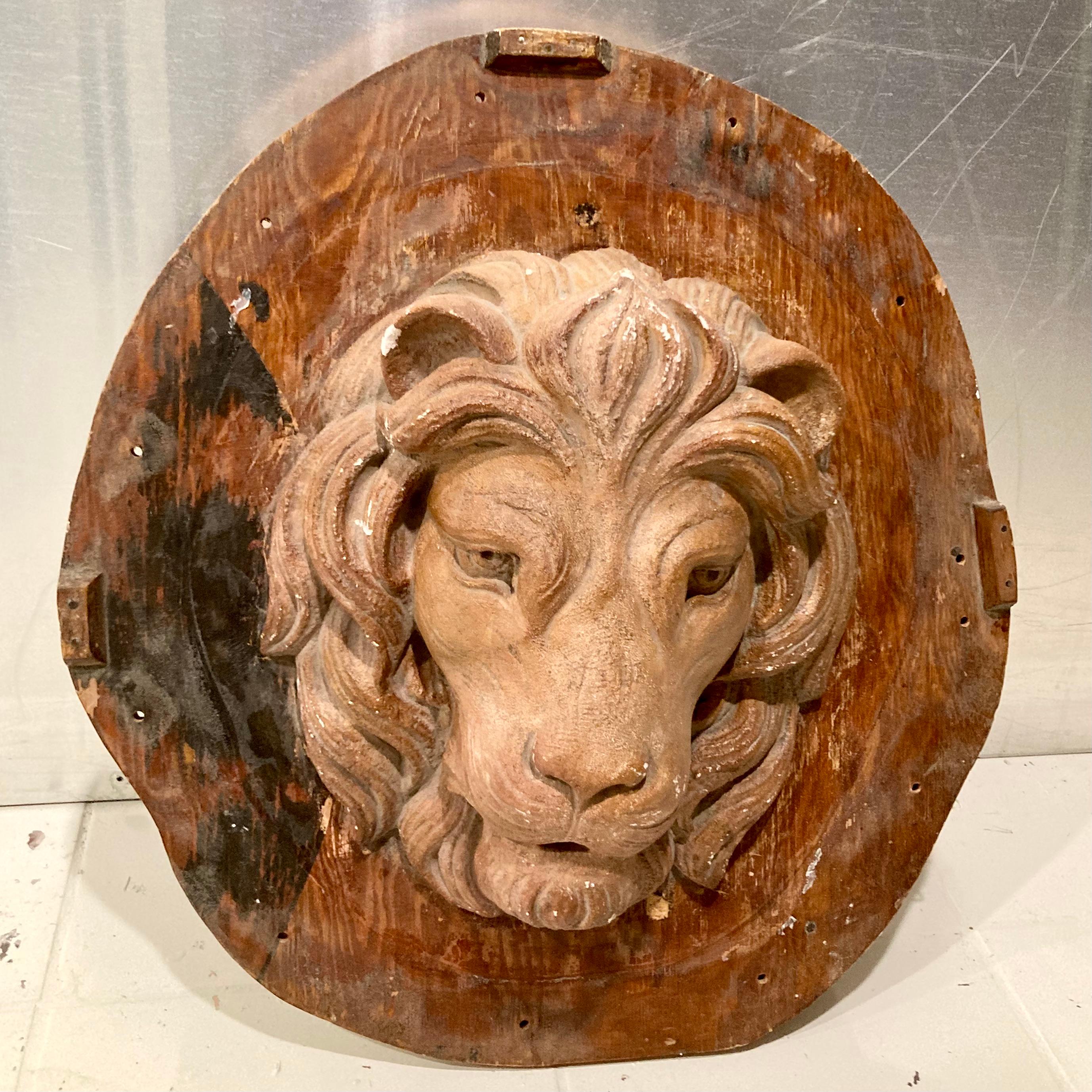 Beautiful Tony Duquette mold piece of the iconic MGM's lion head. Great addition to your interiors and wall decor. and fabulous piece of history.