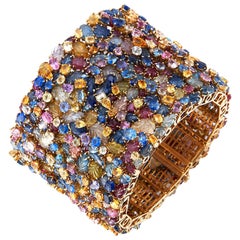 Tony Duquette Mehrfarbiges Saphir-Armband