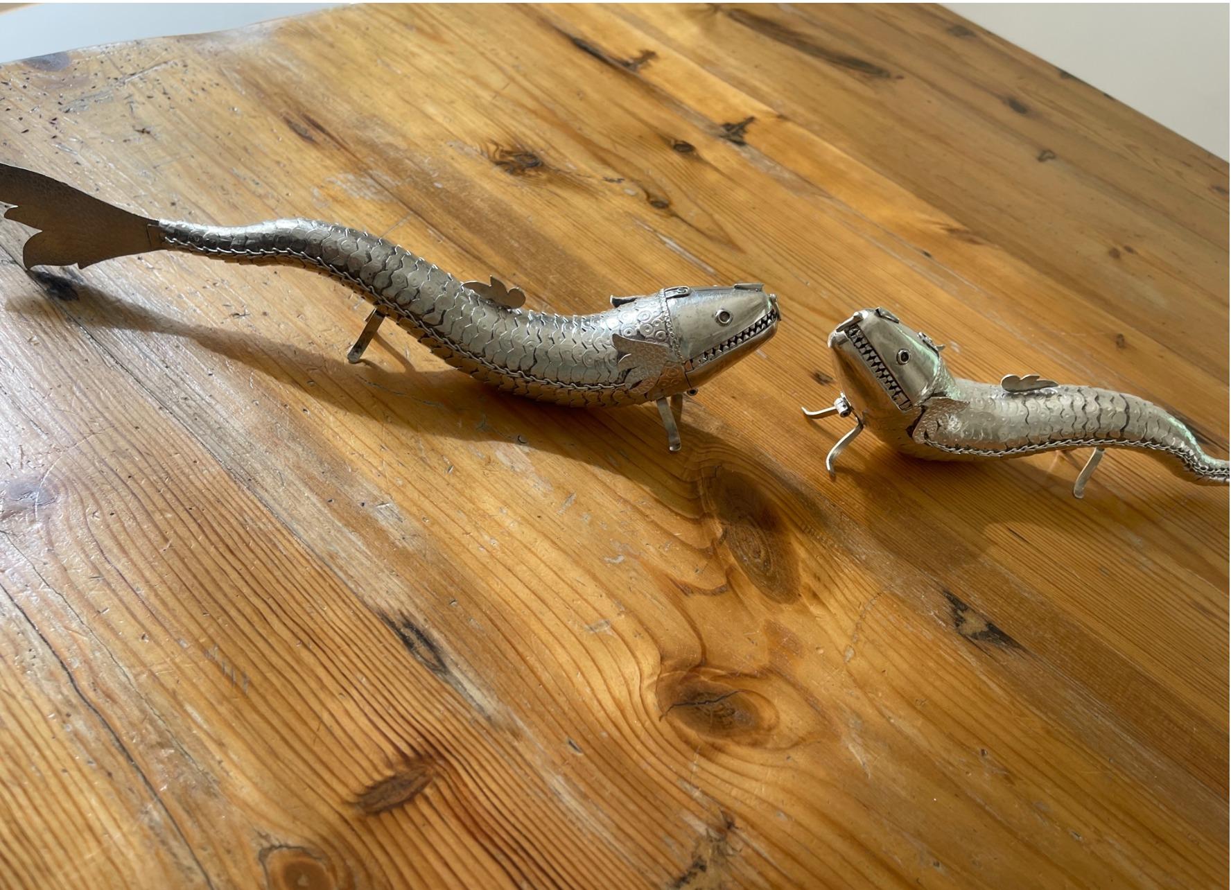 Tedesco Sculture di pesci articolati in argento di Tony Duquette in vendita