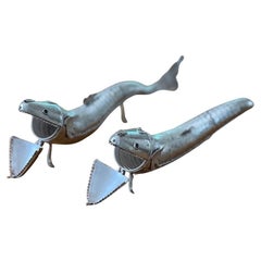Tony Duquette Silver Articulated Fish Sculptures