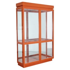 Tony Duquette Studio Attributed Lacquered Vitrine Cabinet with Glass Doors, USA