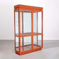 Tony Duquette Studio Attributed Lacquered Vitrine Cabinet with Glass Doors, USA