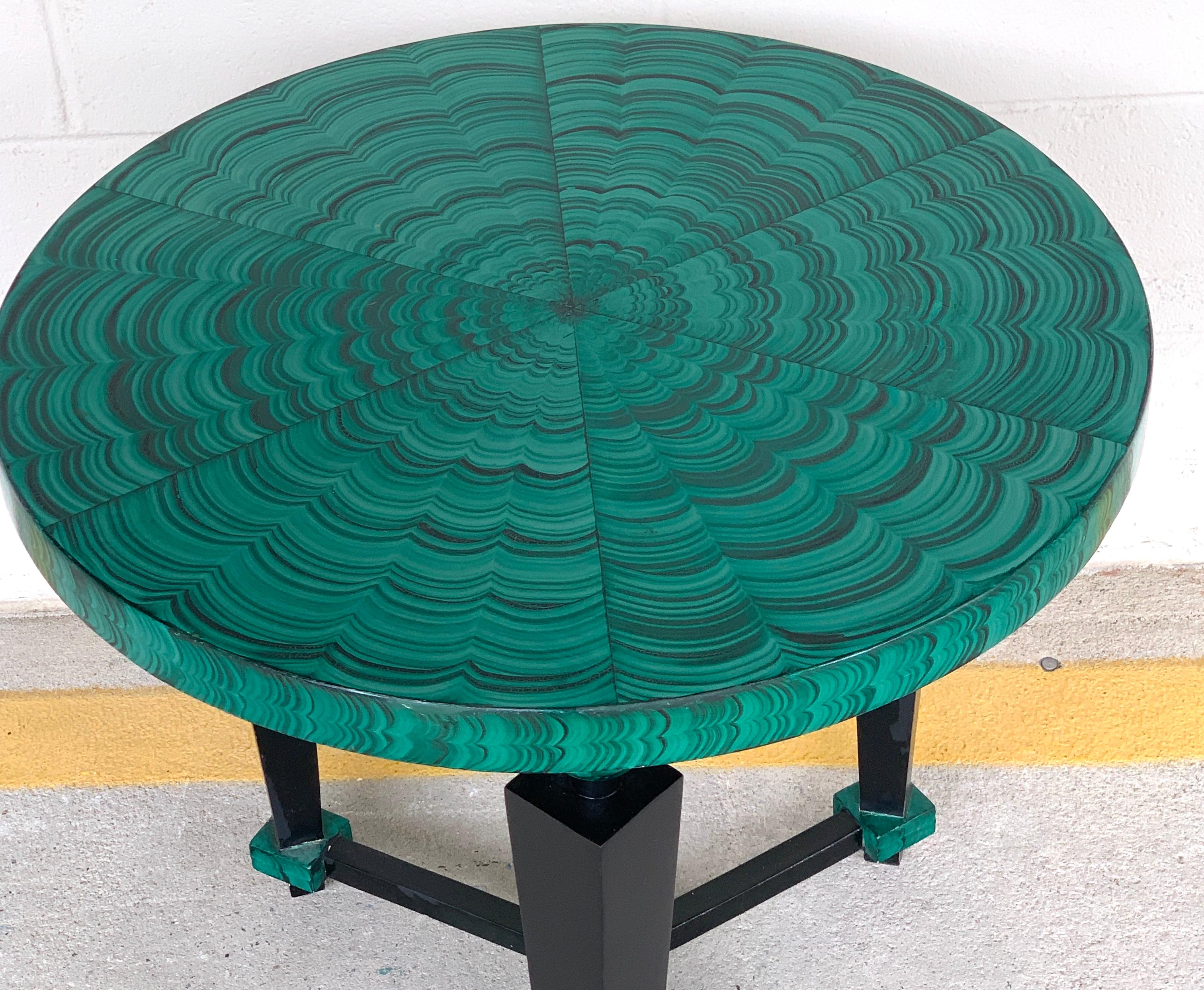 faux malachite table