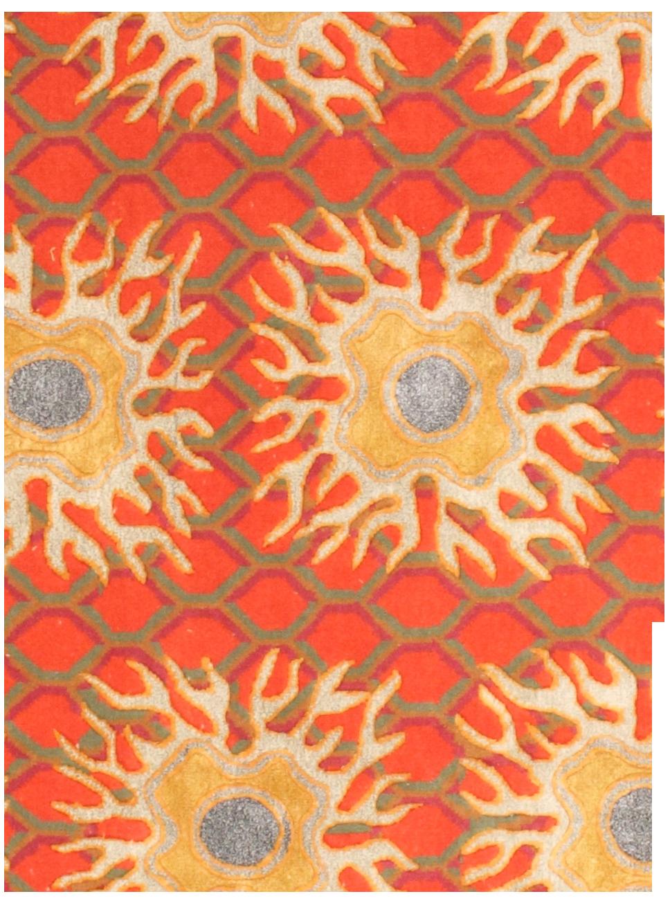 American Classical Tony Duquette, 'Tibetan Sun' Rug Fine Silk Hand Knotted Rug