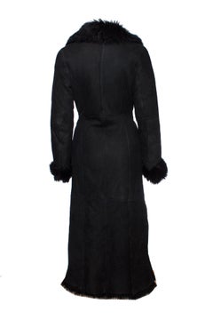 Tony Enzo, Vintage belted lammy coat in black
