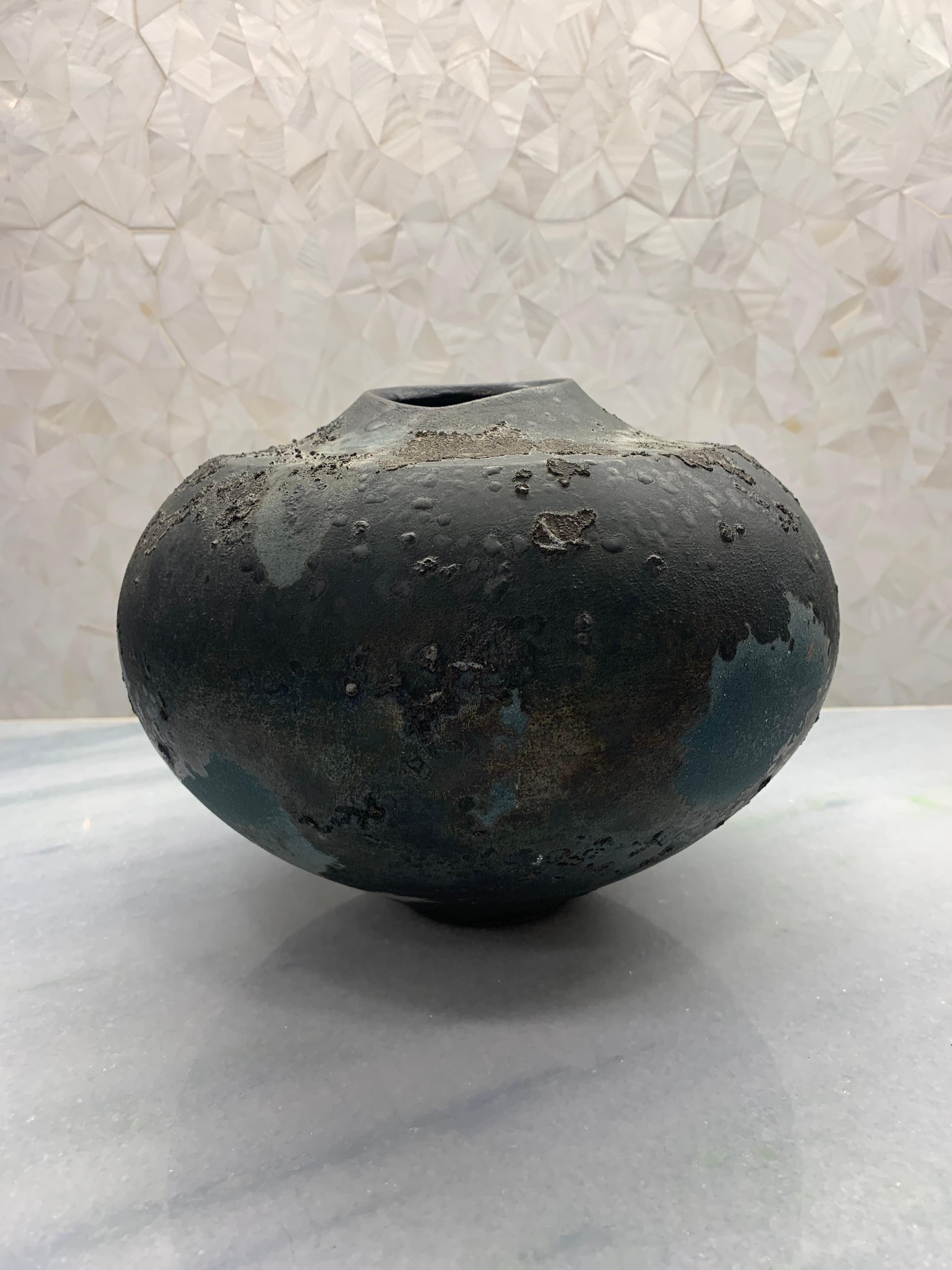 Ceramic Tony Evans Large Raku Fired Vase