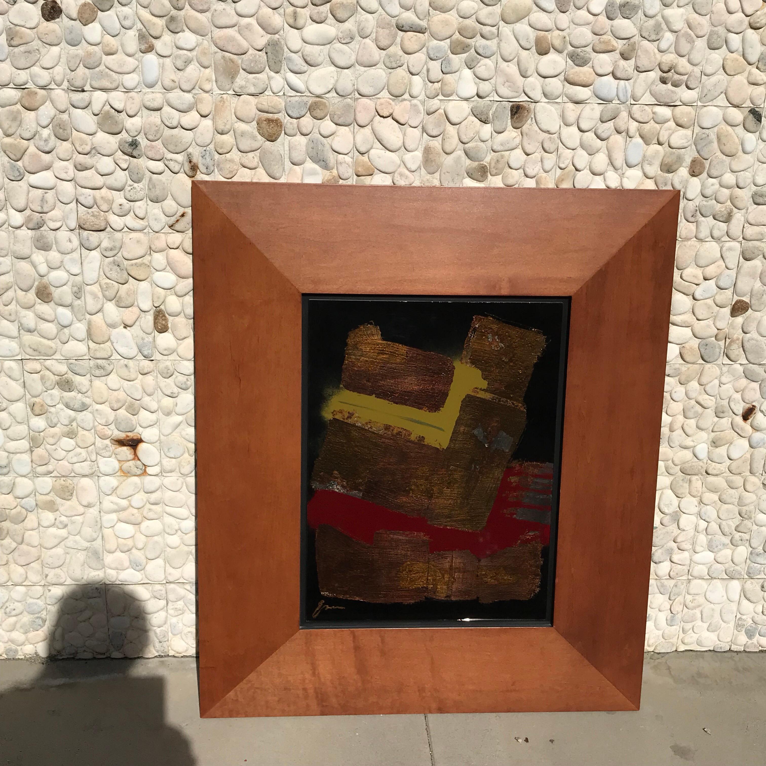 Tony Evans Metallic auf Glas, Gemälde mit maßgefertigtem Rahmen im Angebot 2