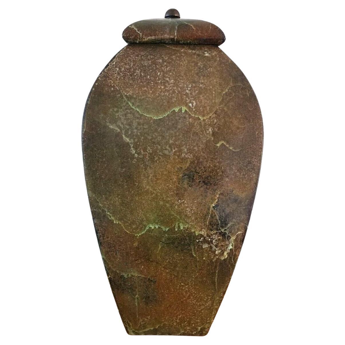 Tony Evans Pottery Huge Raku Jar Urn Signed 31"