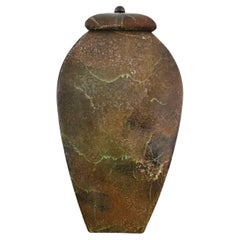 Tony Evans Pottery Huge Raku Jar Urn Signed 31"