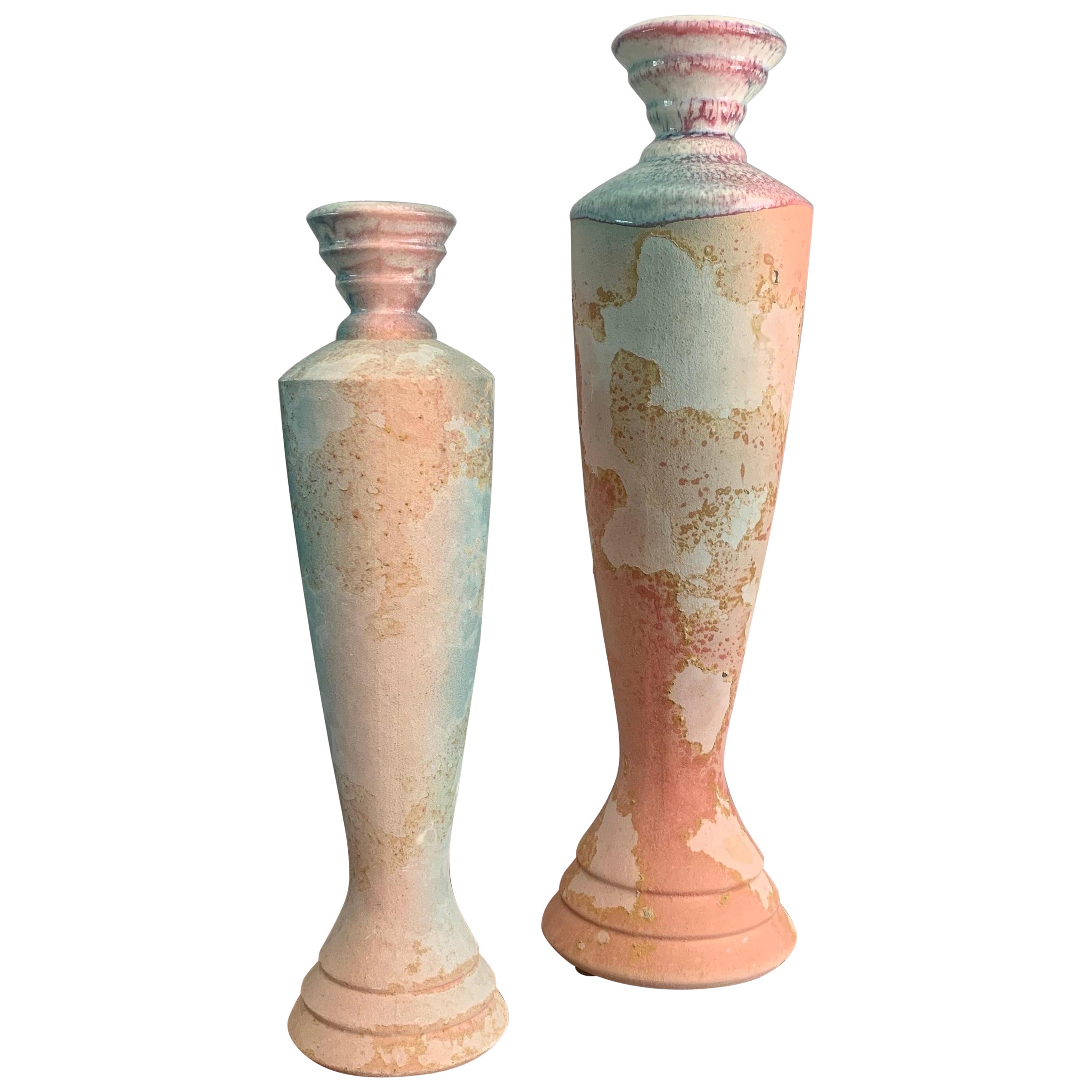 Candelieri in raku di Tony Evans, una coppia