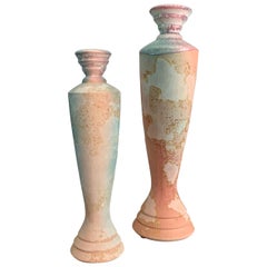 Paire de chandeliers en raku Tony Evans