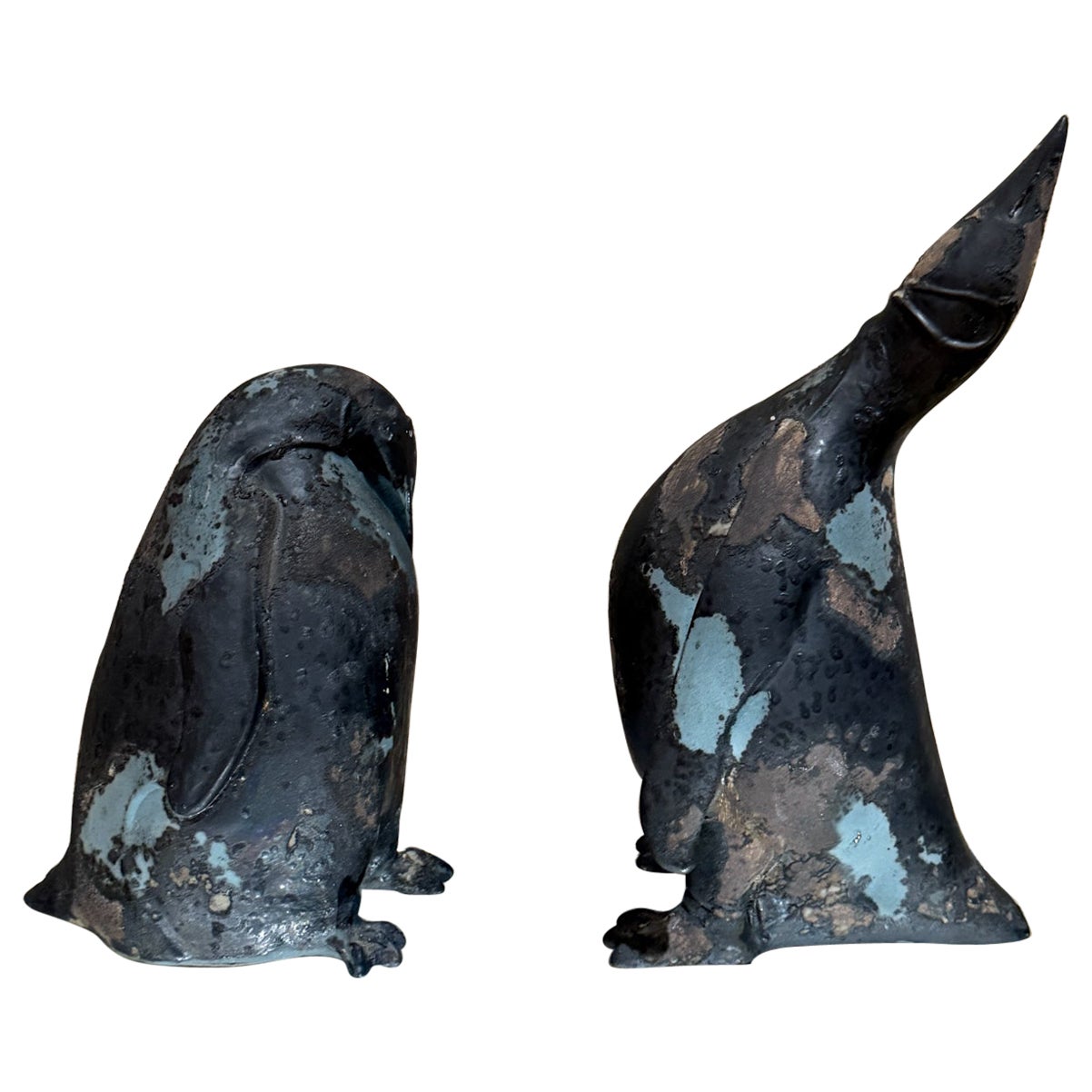 Tony Evans Studio Pottery Pinguine Figuren Skulptur Brutalistisch Modern im Angebot