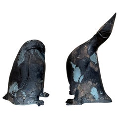 Tony Evans Studio Pottery Pingüinos Figuras Escultura Brutalista Moderna