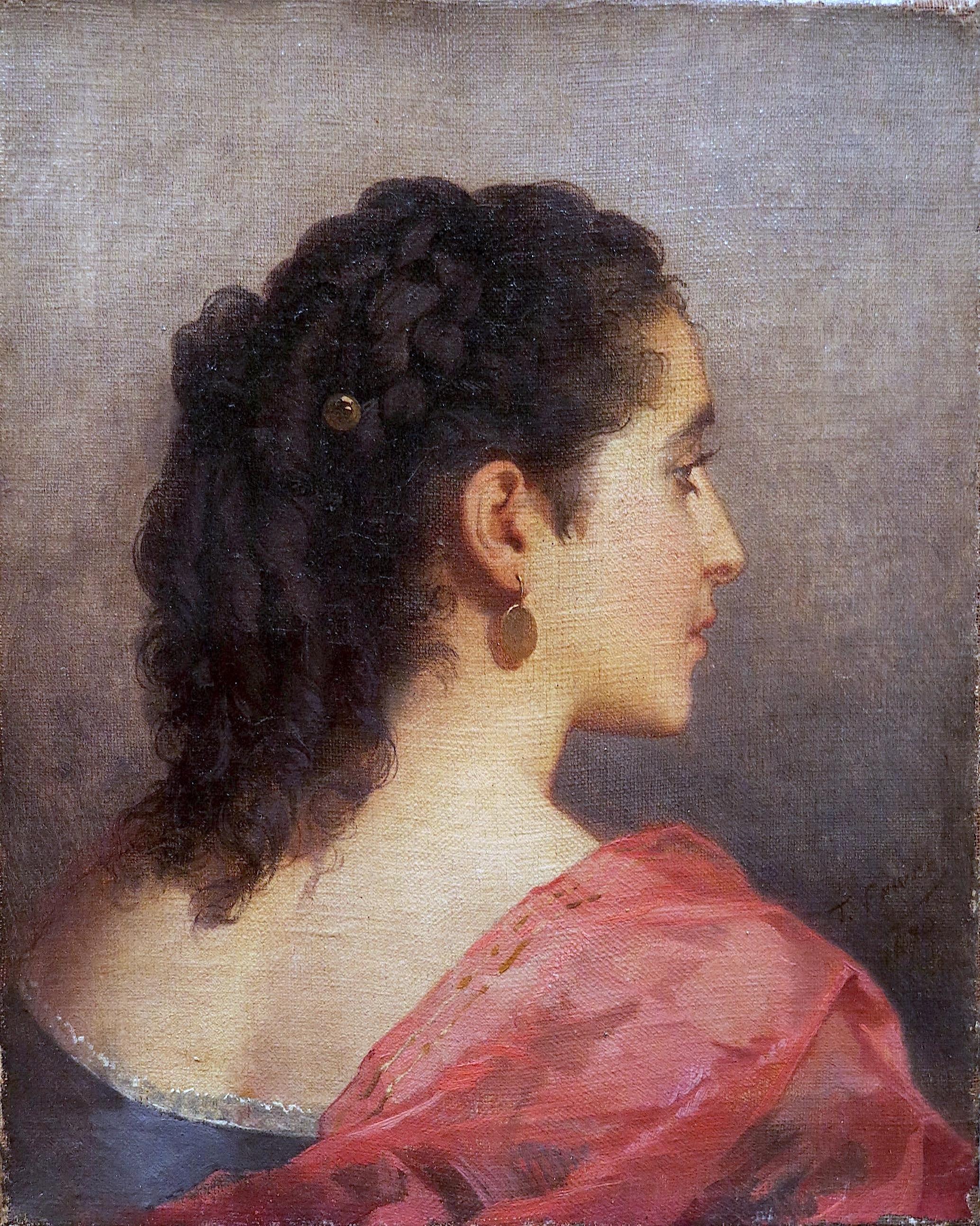 Portrait of Madame L ... - Painting by Tony Faivre