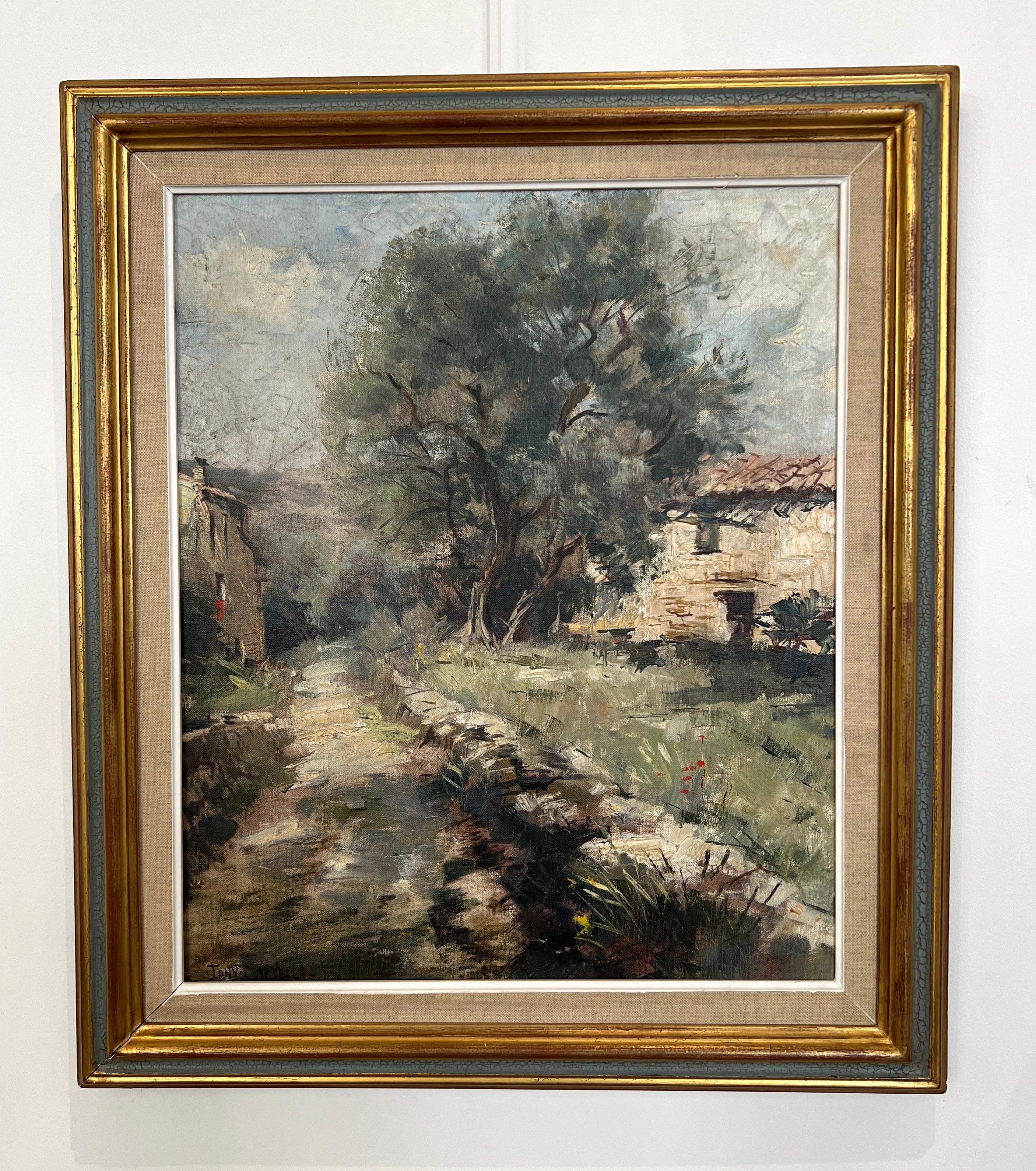 Piccolo sentiero corso e Oliver - Painting di Tony Gardella