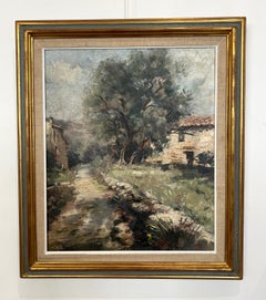 Small Corsican path and olive tree