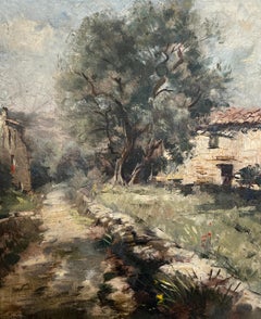 Small Corsican path and olive tree