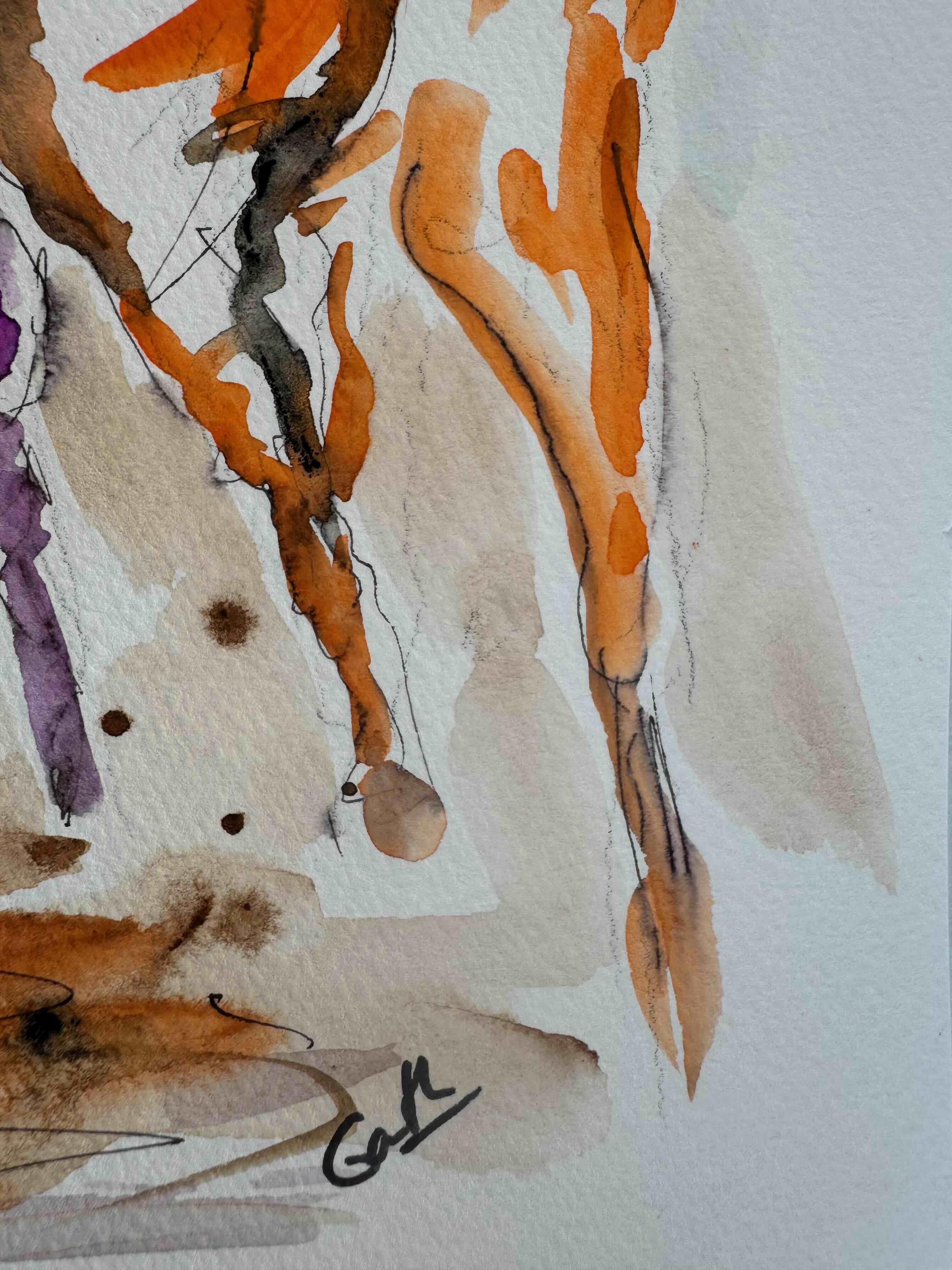 Bobbing Bottoms - Pferderennen, Originalgemälde, abstrakt, zeitgenössisch – Painting von Tony Green
