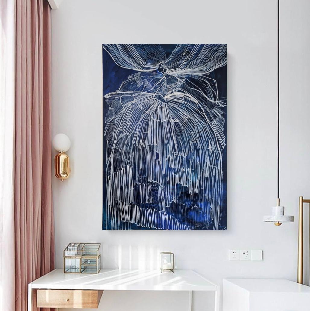 Midnight Rapunzel, original painting, abstract, contemporary For Sale 3