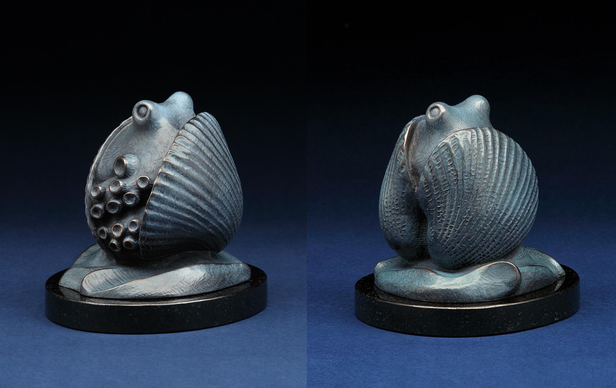 "Pulpo y concha 20/21" (2014) Por Tony Hochstetler, Escultura original de bronce